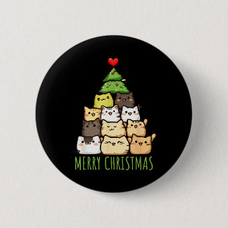 Bóton Redondo 5.08cm Camisa engraçada de Natal de amor de gato _ Gata m
