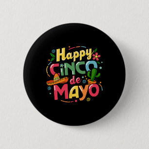Bóton Redondo 5.08cm Camisa engraçada do Cinco De Mayo Vamos Fiesta Squ