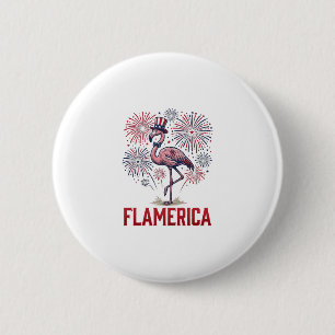 Bóton Redondo 5.08cm Camisa Flamerica Flamingo Patriótica Vintage Desig
