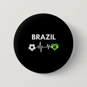 Bóton Redondo 5.08cm Camisa Manga Longa com Coração Batendo e Bandeira