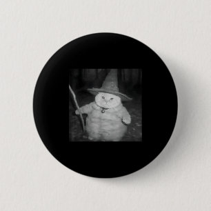 Bóton Redondo 5.08cm Camisa Meme de Gato de Feiticeiro Estranho _ Desig