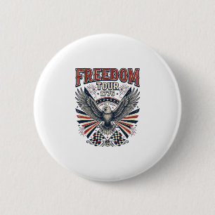 Bóton Redondo 5.08cm Camisa Patriótica Águia Vintage Tour da Liberdade