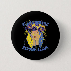 Bóton Redondo 5.08cm Camisa Slava Ukraini Ucraniana Ucrânia Girassol Gi