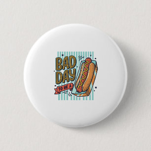 Bóton Redondo 5.08cm Camisa Vetorial Retro de Cachorro-Quente de Mau Di