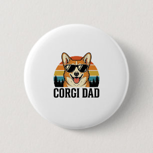 Bóton Redondo 5.08cm Camisa Vintage Corgi Pai Gravação Amante de Cachor