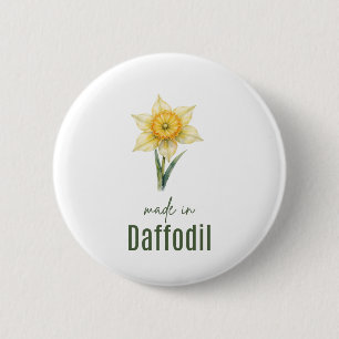 Bóton Redondo 5.08cm Camisas de Flor de Narciso de Março de Nascimento 