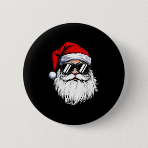 Bóton Redondo 5.08cm Camisas de Natal com Rosto de Papai Noel para Home