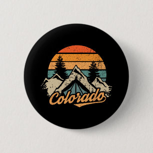 Bóton Redondo 5.08cm Camiseta Colorado - Montanhas Retrô Vintage Nature