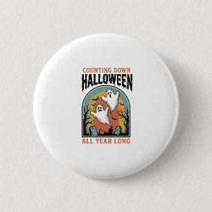 Bóton Redondo 5.08cm Camiseta Contagem Regressiva de Halloween Gráfico 