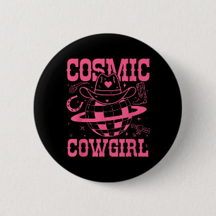 Bóton Redondo 5.08cm Camiseta Cosmic Space Cowgirls Festa de Despedida