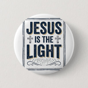 Bóton Redondo 5.08cm Camiseta Cristã Vintage Jesus é a Luz