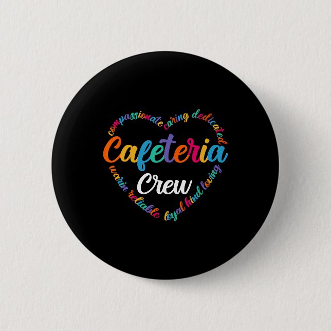 Bóton Redondo 5.08cm Camiseta da Equipe da Cafeteria de Volta às Aulas  (Frente)