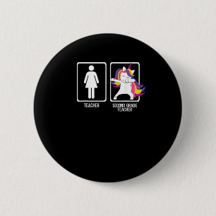 Bóton Redondo 5.08cm Camiseta DABBING UNICORN SEGUNDO 2º ANO PROFESSOR