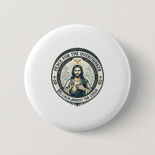 Bóton Redondo 5.08cm Camiseta de Afirmações de Saúde Mental de Jesus In