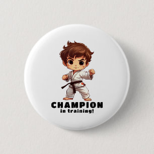 Bóton Redondo 5.08cm Camiseta de Artes Marciais de Karatê