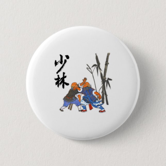Bóton Redondo 5.08cm Camiseta dos monges Shaolin  (Frente)