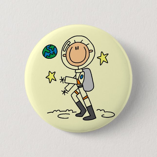 Bóton Redondo 5.08cm Camiseta e presentes básicos do astronauta (Frente)