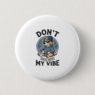Bóton Redondo 5.08cm Camiseta engraçada com cachorro legal vibe vintage