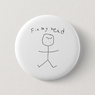 Bóton Redondo 5.08cm Camiseta engraçada de boneco de palito conserta mi