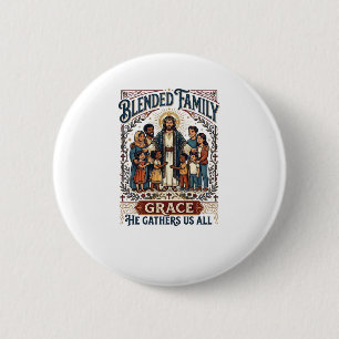 Bóton Redondo 5.08cm Camiseta Família Misturada Jesus Família Recompost