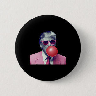 Bóton Redondo 5.08cm Camiseta Funny Pink Donald Trump Bubble Gum Yum Te