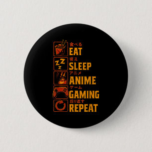 Bóton Redondo 5.08cm Camiseta Gráfica de Anime de Jogador Engraçado par