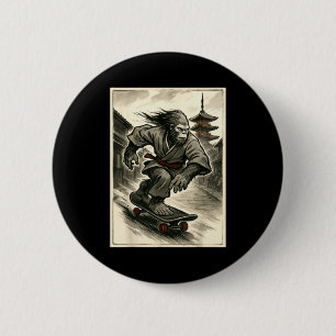 Bóton Redondo 5.08cm Camiseta Gráfica Engraçada de Arte Japonesa Vintag