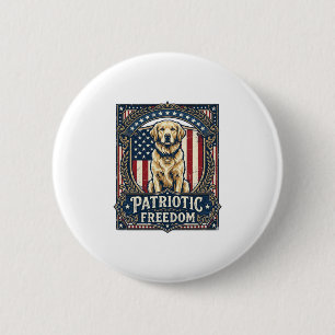 Bóton Redondo 5.08cm Camiseta Gráfica Vetorial do Golden Retriever Patr