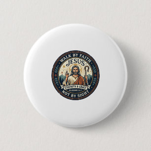 Bóton Redondo 5.08cm Camiseta Jesus Matcha Cafe Tendência Gráfica Crist