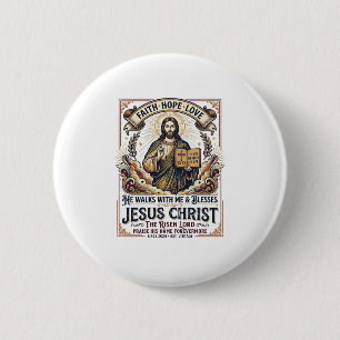Bóton Redondo 5.08cm Camiseta Jesus Surfando Fé Inspiradora