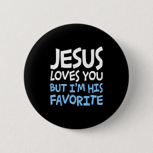Bóton Redondo 5.08cm Camiseta Jesus Te Ama Mas Eu Sou Sua Religião Favo