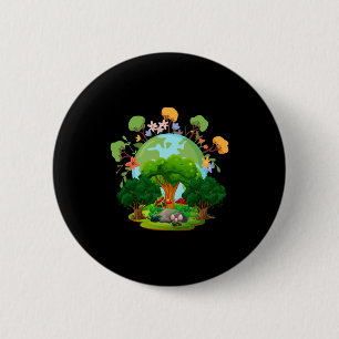 Bóton Redondo 5.08cm Camiseta Mãe Terra Ame Seu Planeta