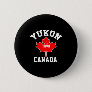 Bóton Redondo 5.08cm Camiseta Patriótica Yukon Canadá Est 1898