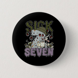 Bóton Redondo 5.08cm Camiseta Sick Seven Meme 67 Seis Sete Jogo de Pala