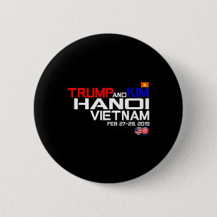 Bóton Redondo 5.08cm Camiseta Vietnam Suummit Kim e Trump