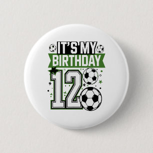 Bóton Redondo 5.08cm Camisetas de Aniversário 12 Futebol É Meu 12º Aniv