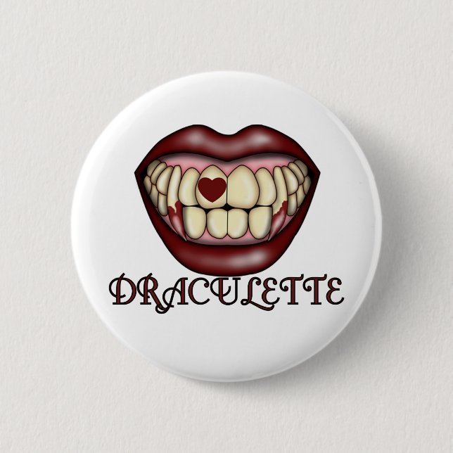 Bóton Redondo 5.08cm Camisetas e presentes da Draculette (Frente)