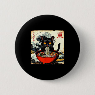 Bóton Redondo 5.08cm Camisetas Gráficas Divertidas de Anime Gato Ramen