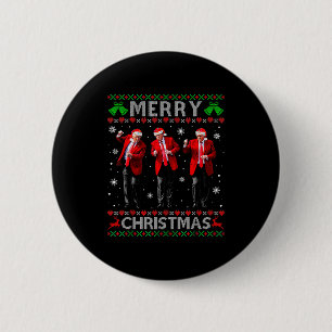 Bóton Redondo 5.08cm Camisola Feia de Natal Engraçado Trump Dança Feliz