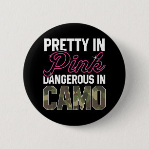 Bóton Redondo 5.08cm Camo Rosa Engraçado Caça Mulheres Gráficas Deer Bu
