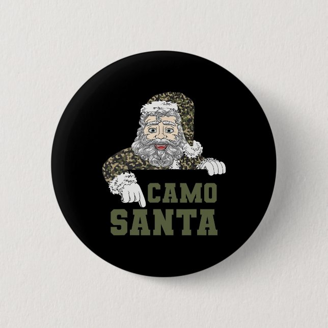 Bóton Redondo 5.08cm Camoflage Papais noeis de Caça de Natal Camo (Frente)