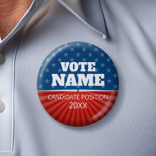 Bóton Redondo 5.08cm Campanha clássica - estrelas icônicas vermelho