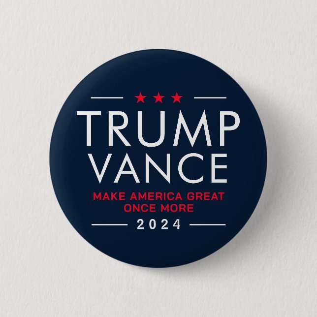 Bóton Redondo 5.08cm Campanha Coletiva Trump Vance 2024 (Frente)