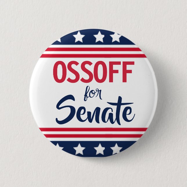 Bóton Redondo 5.08cm Campanha de Ossoff para o Senado  (Frente)
