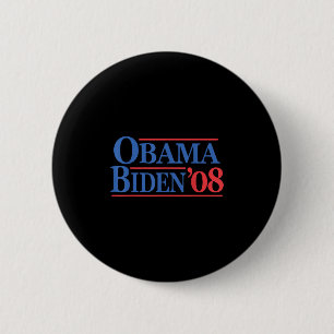 Bóton Redondo 5.08cm Campanha Retro Distestido Vintage Obama Biden 08