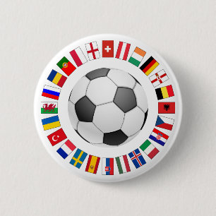 Bóton Redondo 5.08cm Campeonato Europeu de Futebol de 2016