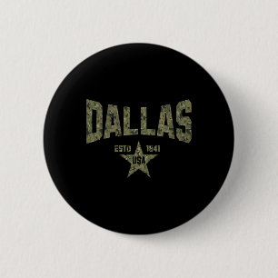 Bóton Redondo 5.08cm Camuflagem Suvenir EUA Estrela Dallas Texas