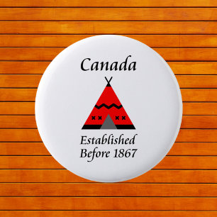 Bóton Redondo 5.08cm Canadá Estabelecido Antes De 1867 Cor Do Tepe Verm