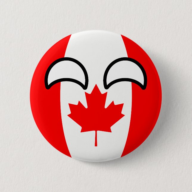 Bóton Redondo 5.08cm Canadá Geeky de tensão engraçado Countryball (Frente)