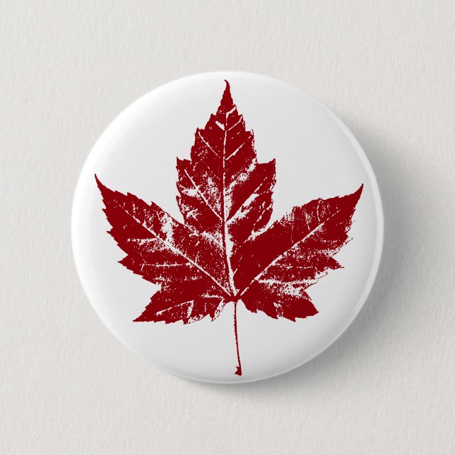 Bóton Redondo 5.08cm Canadá Souvenir Buttons Canada Flag Maple Leaf Pin (Frente)